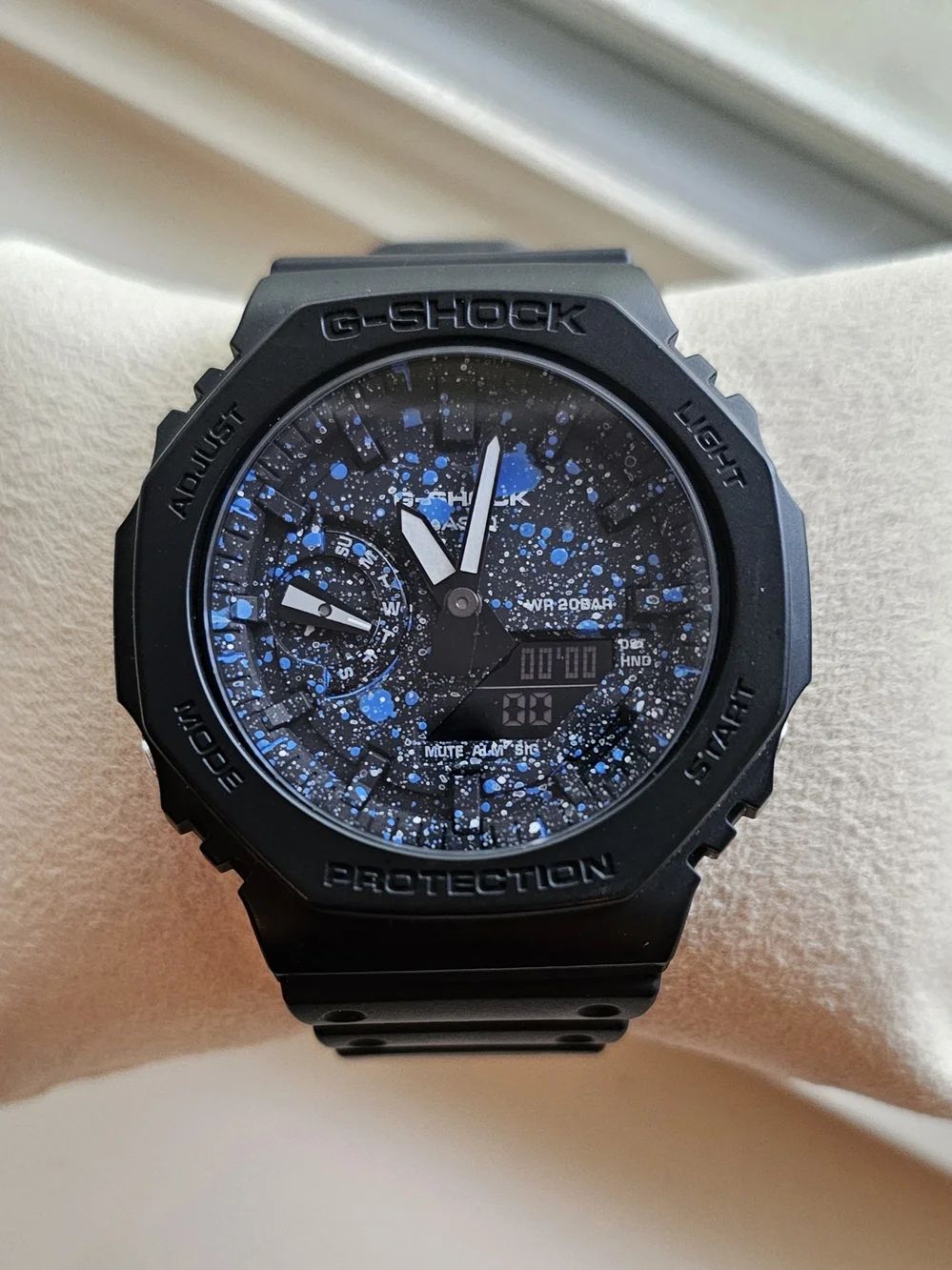Casio G-Shock GA-2100 SKE Watch w/ Customized Dial, Black Bezel & Straps 200M